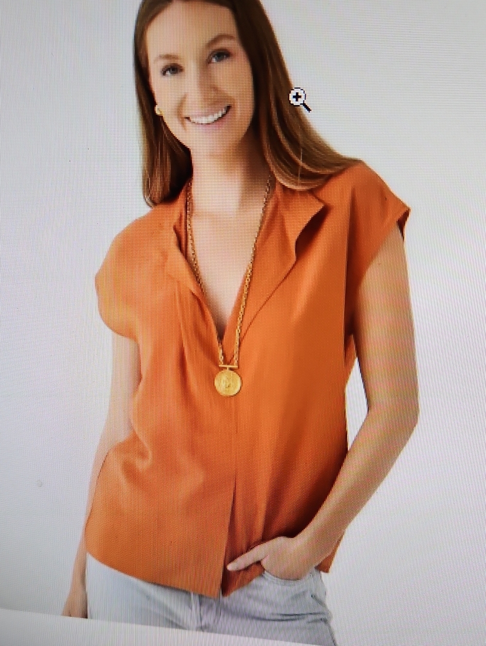 VINCE SHAWL COLLAR DUSK EMBER SLEEVELESS BLOUSE SZ S